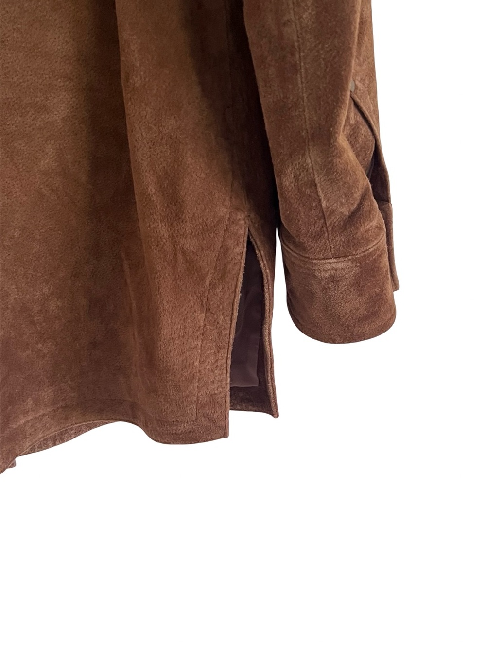 Anthropologie Pilcro Tan Brown Danae Fringed Suede Jacket Small - Picture 6 of 10